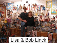Lisa and Bob Linck in the Marston Family Wonder Woman Museum